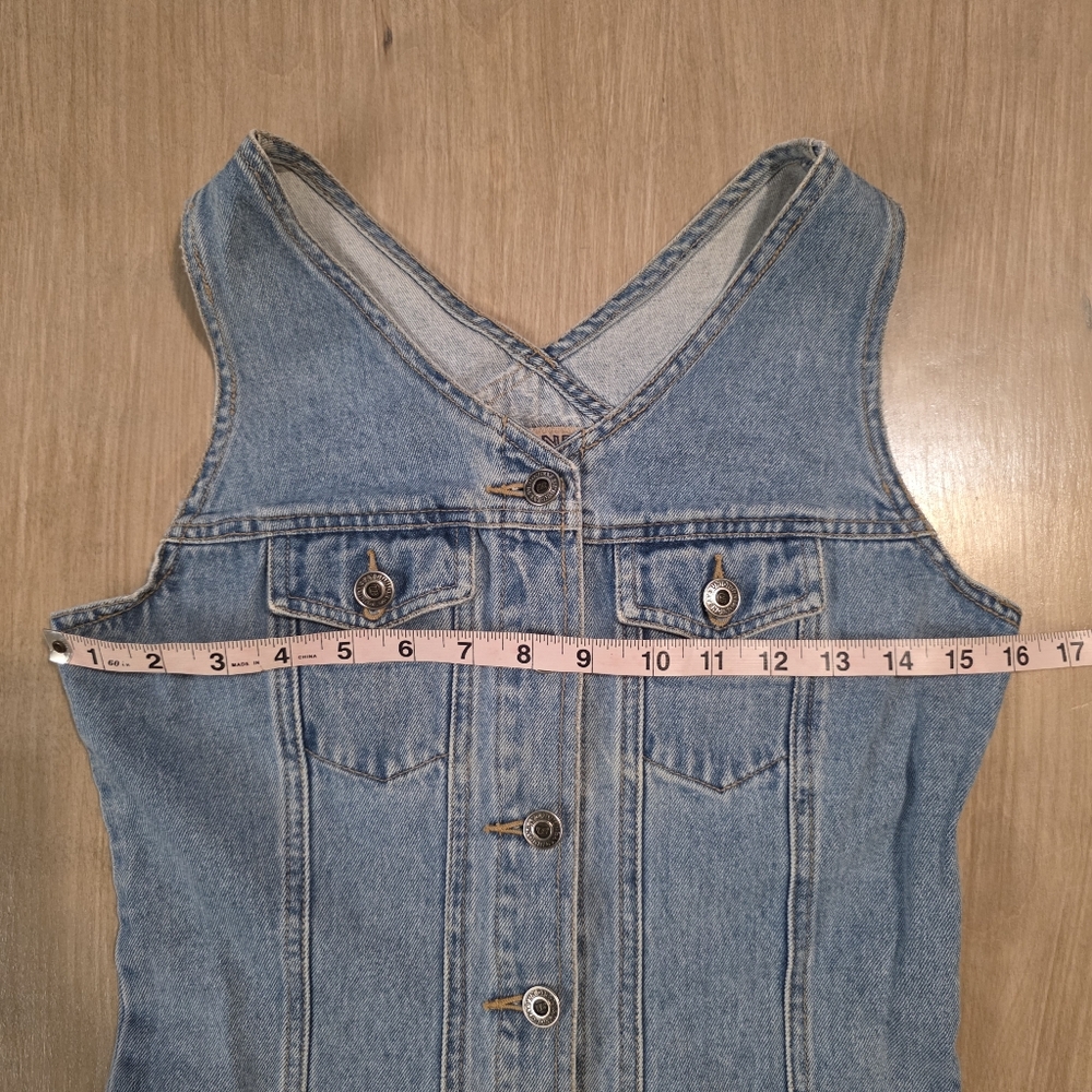 Vintage Unionbay Washed Denim Button-Front Dress – Size S - Picture 6 of 7
